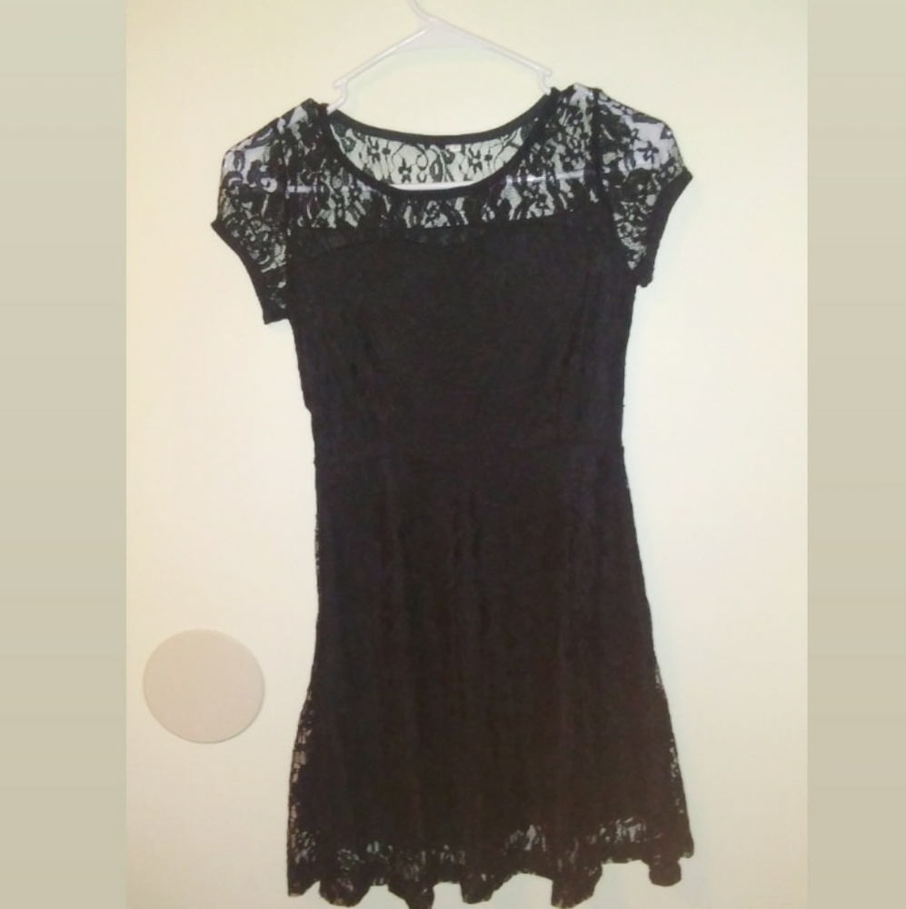 Simple black lacy dress